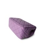 22S Purple Lambskin Quilted Pearl Crush Mini Square Aged Gold Hardware - Image 6