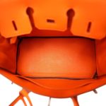 Birkin 25 Orange Minium Togo Palladium Plated B Stamp - Image 9