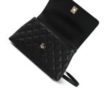 24P Black Caviar Quilted Coco Handle Small Light Gold Hardware - Image 11