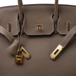 Birkin 30 Etoupe Togo Gold Plated C Stamp - Image 8