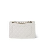 21B White Caviar Quilted Classic Flap Small Light Gold Hardware - Image 11