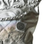 23P Silver Metallic 22 Hobo Bag Medium Aged Silver Hardware - Image 9