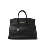 Birkin 40 Noir Clemence Gold Plated [B] Stamp