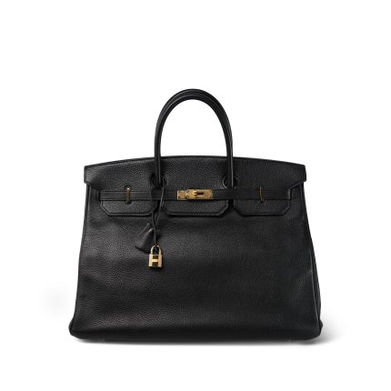 Birkin 40 Noir Clemence Gold Plated [B] Stamp