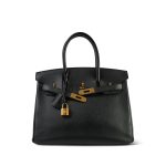 Birkin 30 Noir Epsom Gold Plated C Stamp - Image 5