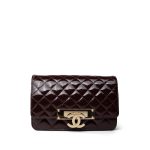 Golden Class Burgundy Quilted Patent Wallet On Chain LGHW
