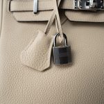 Birkin 25 Trench Togo / Rose Texas Palladium Plated U Stamp - Image 3