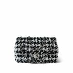 24A Black and White Houndstooth Sequin Mini Rectangular Flap - Image 9