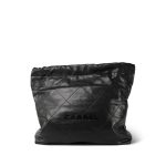 23K Black Caviar Quilted 22 Hobo Bag Medium Black/Aged Gold Hardware