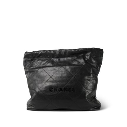 23K Black Caviar Quilted 22 Hobo Bag Medium Black/Aged Gold Hardware