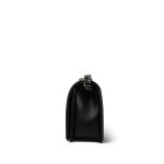 Black Caviar Quilted Old Medium Boy Bag Ruthenium Hardware - Image 3