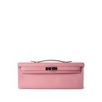 Kelly Cut Clutch Rose Confetti Epsom Palladium Plated R Stamp