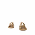 24P Beige Lambskin Quilted Velcro Sandals/Mules Light Gold Hardware - Image 2