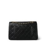 Black Lambskin Quilted Classic Flap Medium Gold Hardware - Image 9