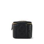 21S Black Caviar Quilted Mini Clutch With Chain Light Gold Hardware - Image 9