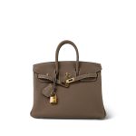 Birkin 25 Etoupe Togo Gold Plated D Stamp - Image 7