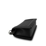 Black Caviar Quilted Old Medium Boy Bag Ruthenium Hardware - Image 13