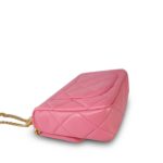 22P Pink Enamel Lambskin Quilted  Pending CC Small Square Flap Aged Gold Hardware - Image 13