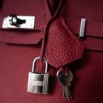 Birkin 25 Rouge Grenat Togo Palladium Plated D Stamp - Image 12