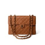 Vintage Caramel Jumbo Single Flap Bag GHW