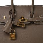 Birkin 25 Sellier Etoupe Epsom Gold Plated Z Stamp - Image 4