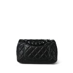 Black Lambskin Quilted Lady Bug Mini Rectangular Flap Silver Hardware - Image 7