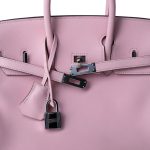 Birkin 25 Rose Sakura Swift Palladium Plated X Stamp - Image 13