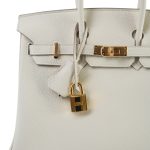 Birkin 25 Craie Veau Togo Gold Plated T Stamp - Image 7