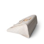 White Calfskin Quilted Embellished Deauville Tote Aged GHW - Image 8