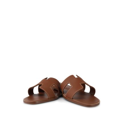 Hermès Box Calfskin Oran Sandals Gold Size 37.5