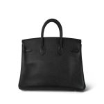 Birkin 25 Black Epsom Palladium Plated M Square Stamp - Image 12