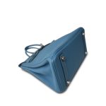 Birkin 25 Blue Jean Togo Palladium Plated [R] Stamp - Image 6