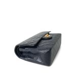 Navy Lambskin Quilted Classic Flap Medium Gold Hardware - Image 7