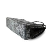 Black Silver Metallic Python Jumbo Double Flap - Image 8