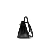 Mini Kelly Sellier 20 Black Box Calfskin Gold Plated M Circle Stamp - Image 9