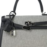 Kelly Sellier 25 Noir Écru Swift Toile Palladium Plated B Stamp - Image 12