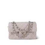 21B Lilac Lambskin Quilted Classic Flap Small Silver Hardware - Image 8