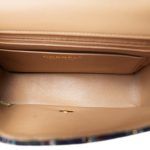 19A Egyptian Tweed Quilted Mini Rectangular Flap Light Gold Hardware - Image 9