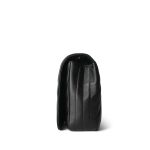 Black Calfskin Chevron Quilted Statement Flap Bag Medium LGHW - Image 3