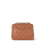 Caramel Lambskin Quilted Mini Square Flap Light Gold Hardware - Image 7