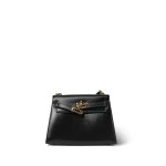 Mini Kelly Sellier 20 Black Box Calfskin Gold Plated M Circle Stamp - Image 2