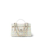 25C White/Multicolor Tweed Quilted Classic Clutch With Chain LGHW - Image 10