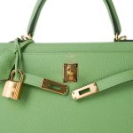 Kelly Sellier 25 Vert Criquet Veau Epsom Gold Plated Y Stamp - Image 9