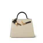 Kelly Sellier 25 Bi-Color Horseshoe (HSS) Craie/Noir Epsom Gold Plated D Stamp - Image 8