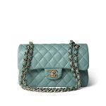 20C Tiffany Blue Small Classic Flap Light Gold Hardware - Image 2