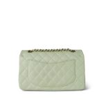 22C Light Green Caviar Quilted Classic Flap Small Light Gold Hardware - Image 3