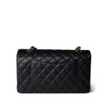 Black Caviar Quilted Classic Flap Medium Gold Hardware - Image 3