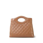 Caramel Calfskin Quilted 31 Small Shopping Bag Light Gold Hardware - Image 3