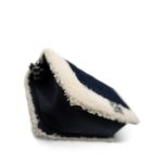 Navy/Cream Shearling Boy Bag Old Medium Ruthenium Hardware - Image 8