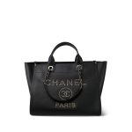 Black Caviar Quilted Deauville Shopping Tote Studded LGHW - Image 3